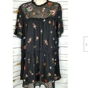 Zara baby doll embroidered tunic size large
